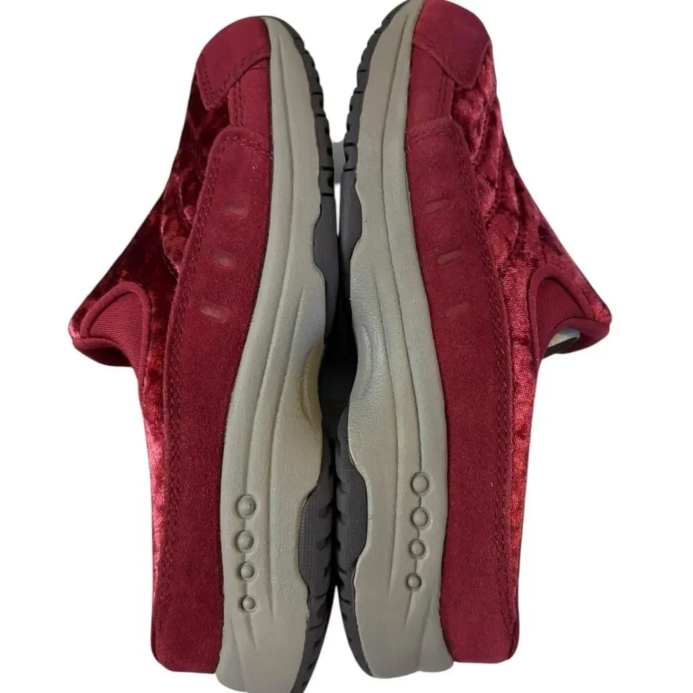 NIB Easy Spirit Traveltime Slip On Mule Sneakers Women's Size 5 M Dark Red